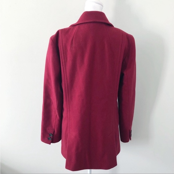 J Crew Red Double Breasted Peacoat Size Medium Wool Blend NWOT - Picture 6 of 8